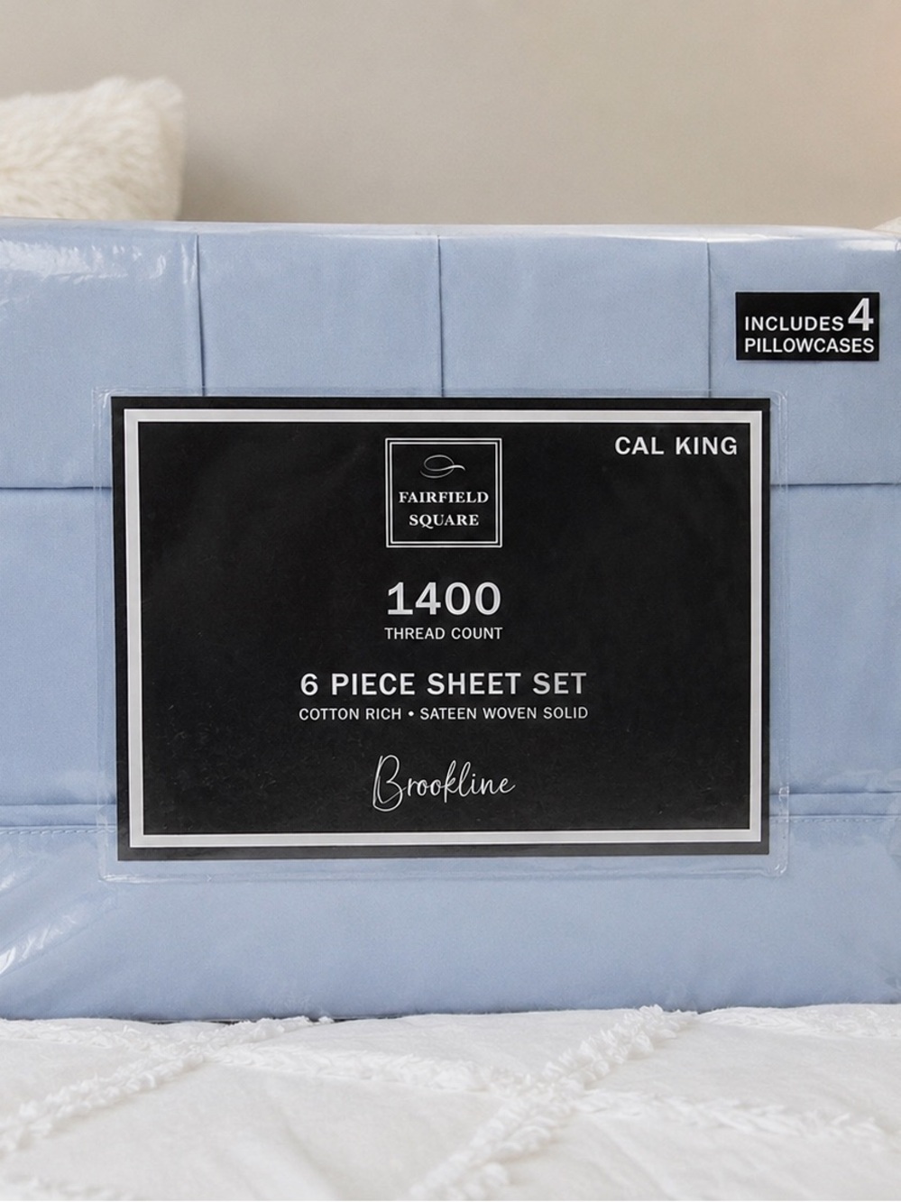 Fairfield Square Brookline 6-Piece Cal King Sheet Set - Light Blue